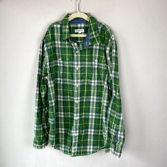 Tucker + Tate Green Plaid Button Up XL (14/16) - Picture 1 of 8